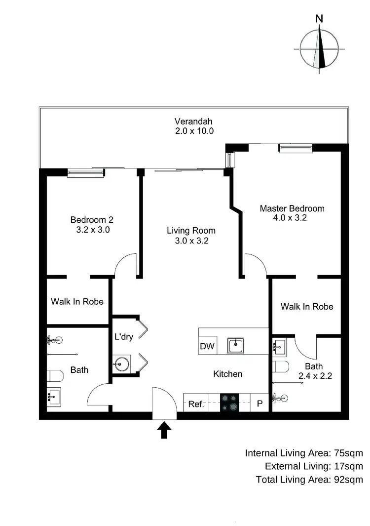 Floorplan of Homely apartment listing, 503/10 Bishopsgate Street, Wickham NSW 2293