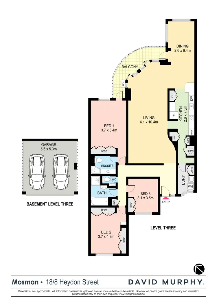 Floorplan of Homely apartment listing, 18/8 Heydon Street, Mosman NSW 2088