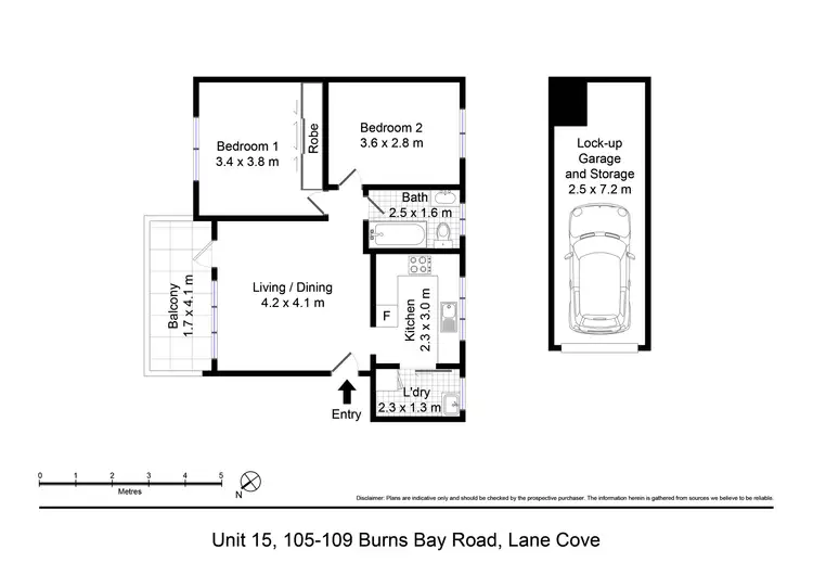 Floorplan of Homely apartment listing, 15/105 Burns Bay Road, Lane Cove NSW 2066