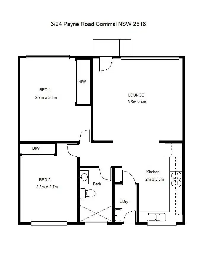 Floorplan of Homely unit listing, 3/24 Payne Road, East Corrimal NSW 2518