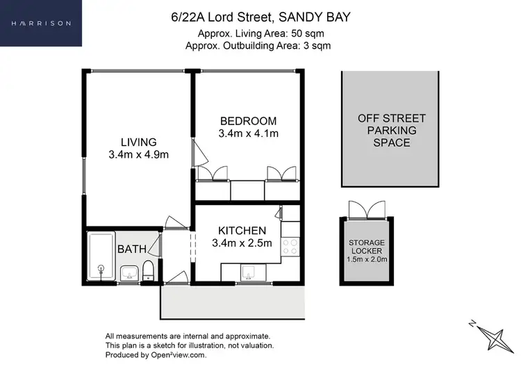 Floorplan of Homely unit listing, 6/22a Lord Street, Sandy Bay TAS 7005
