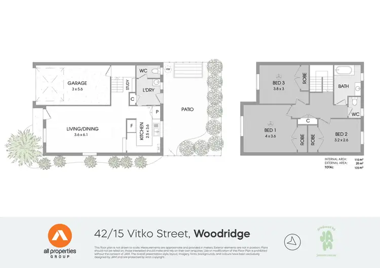Floorplan of Homely townhouse listing, 42/15 Vitko Street, Woodridge QLD 4114