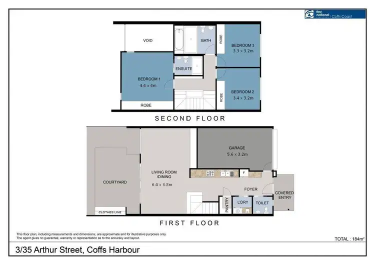 Floorplan of Homely townhouse listing, 3/35 Arthur Street, Coffs Harbour NSW 2450