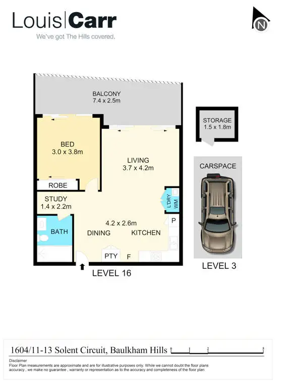 Floorplan of Homely apartment listing, Level 16/1604/11-13 Solent Circuit, Norwest NSW 2153