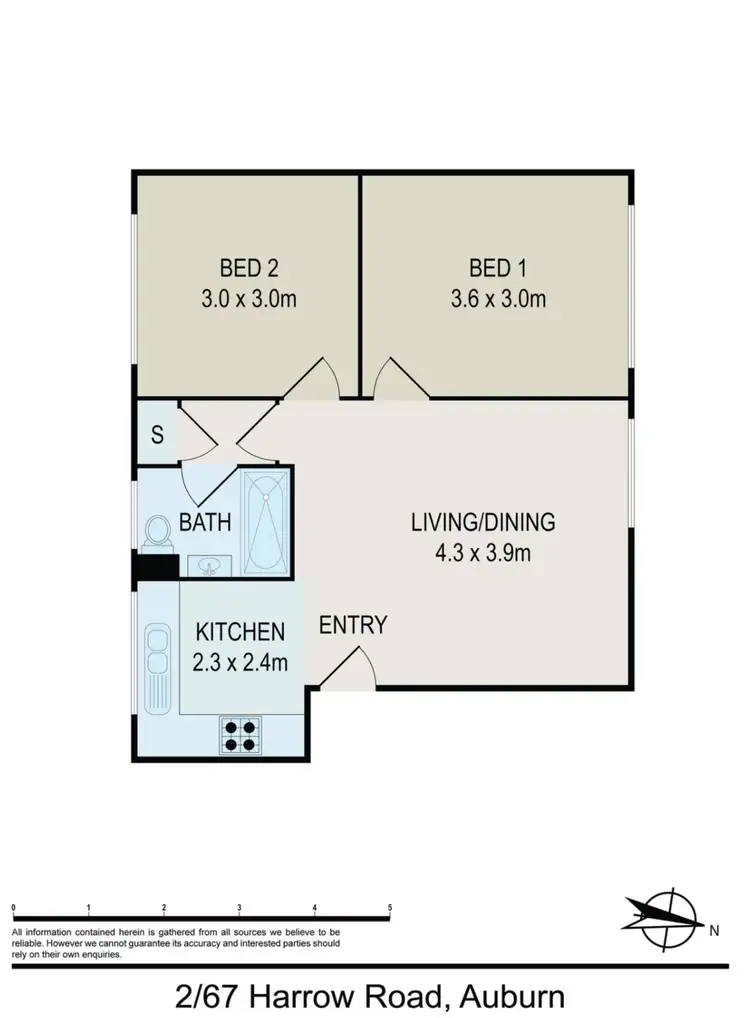 Floorplan of Homely unit listing, 2/67 Harrow Road, Auburn NSW 2144