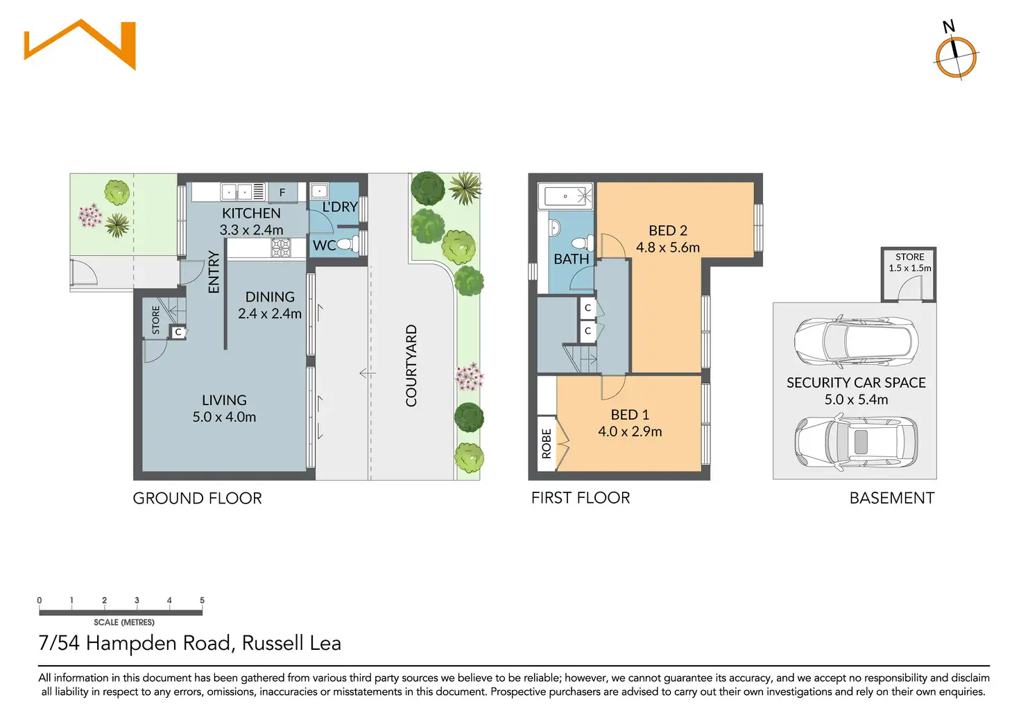 Floorplan of Homely townhouse listing, 7/54 Hampden Road, Russell Lea NSW 2046