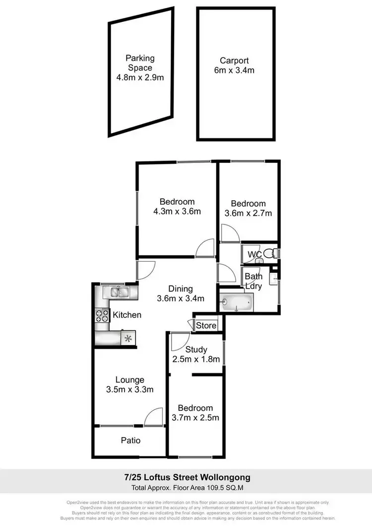 Floorplan of Homely unit listing, 7/25 Loftus Street, Wollongong NSW 2500