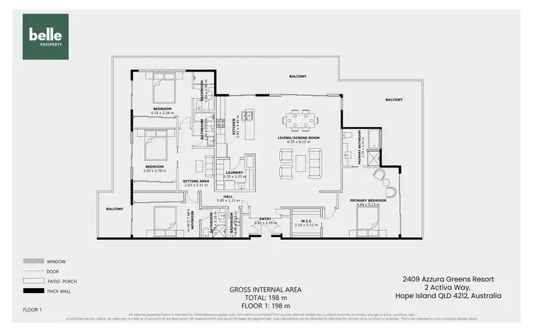 Floorplan of Homely apartment listing, 2409/2 Activa Way, Hope Island QLD 4212