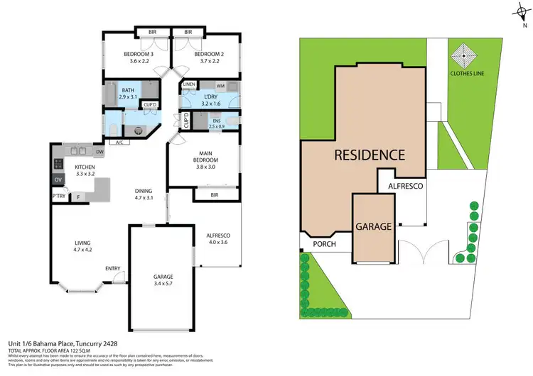 Floorplan of Homely villa listing, 1/6 Bahama Place, Tuncurry NSW 2428