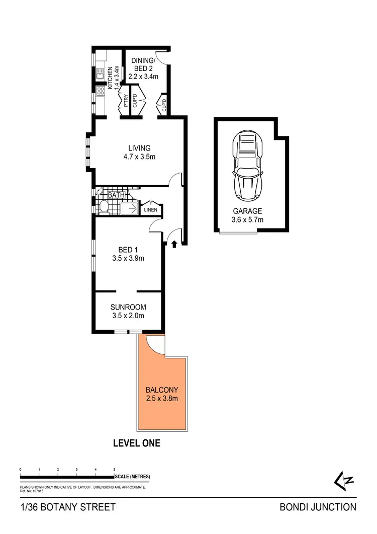 Floorplan of Homely apartment listing, 1/36 Botany Street, Bondi Junction NSW 2022