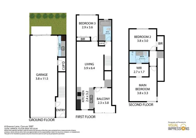 Floorplan of Homely townhouse listing, 10 Greene Lane, Carrum VIC 3197