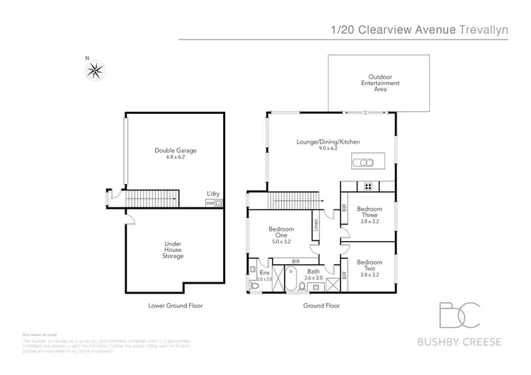 Floorplan of Homely house listing, 1/20 Clearview Avenue, Trevallyn TAS 7250