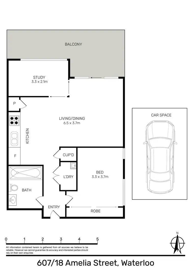 Floorplan of Homely apartment listing, 607/18 Amelia Street, Waterloo NSW 2017