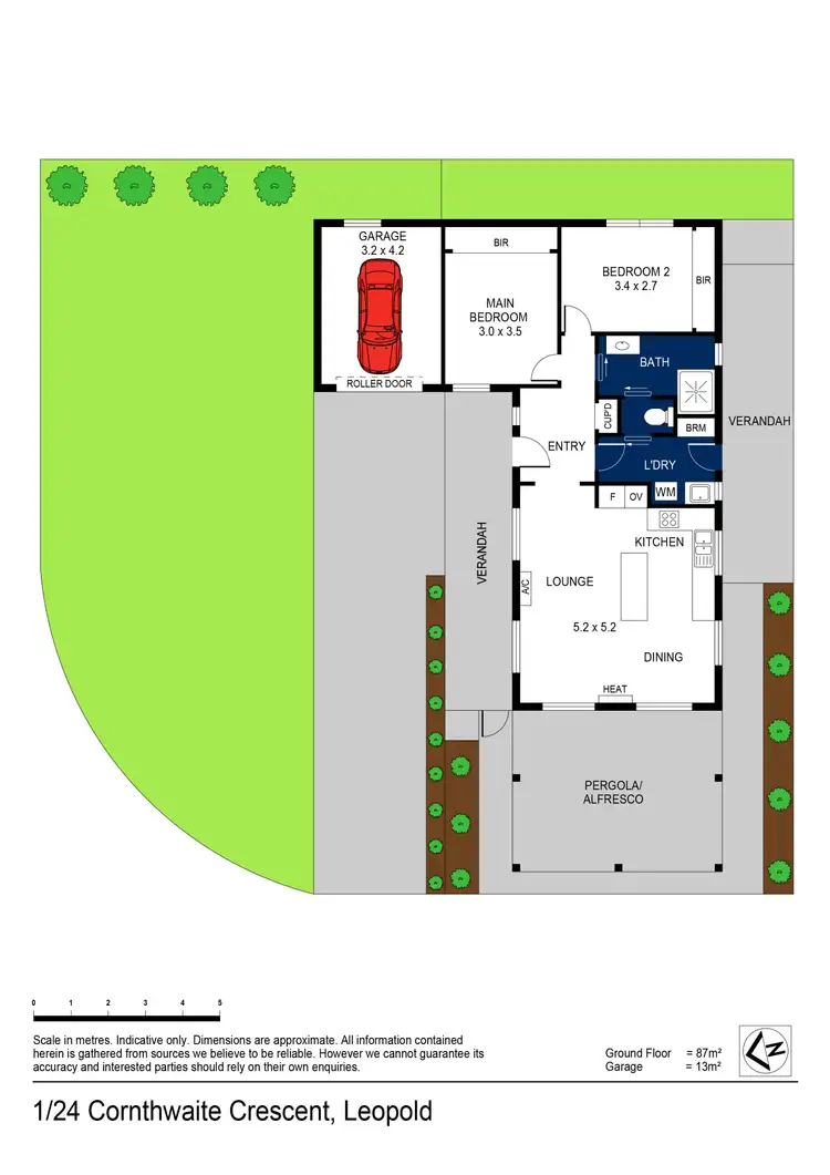 Floorplan of Homely unit listing, 1/24 Cornthwaite Crescent, Leopold VIC 3224