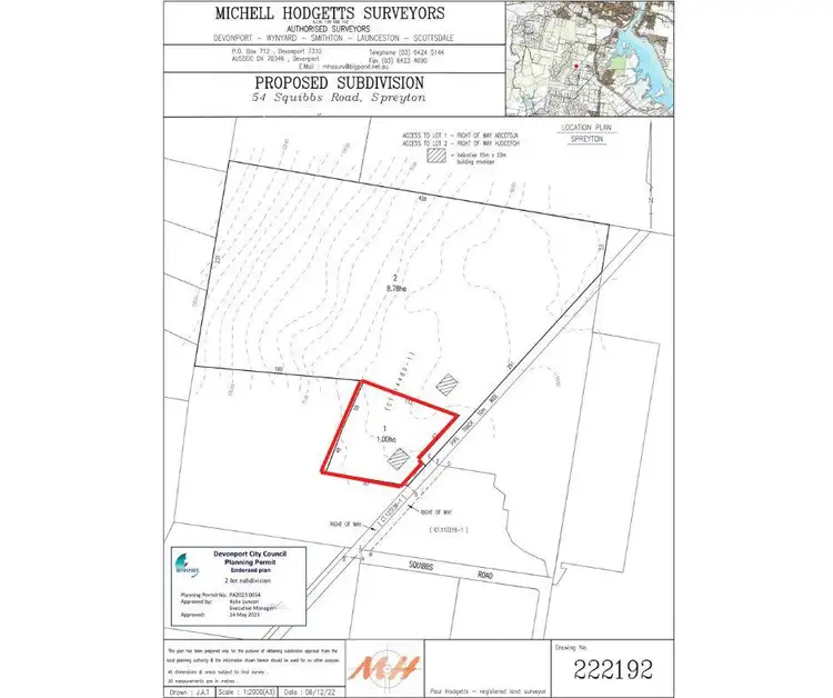 Floorplan of Homely land listing, 55A Squibbs Road, Spreyton TAS 7310