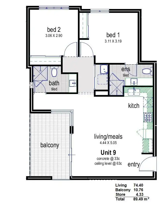 Floorplan of Homely apartment listing, 1/277 Acton Avenue, Kewdale WA 6105