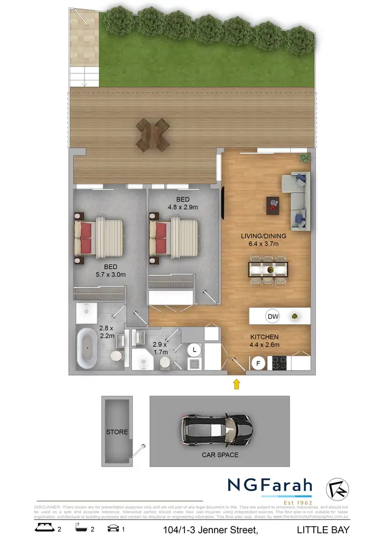Floorplan of Homely apartment listing, 104/1-3 Jenner Street, Little Bay NSW 2036