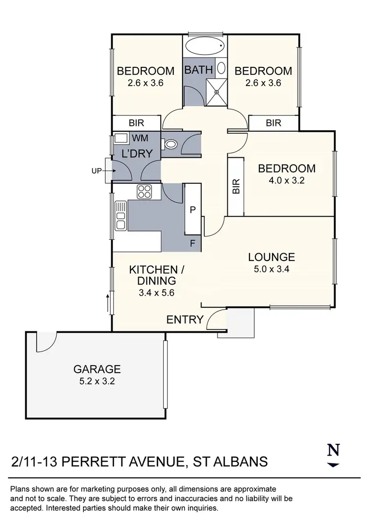 Floorplan of Homely unit listing, 2/11-13 Perrett Avenue, St Albans VIC 3021