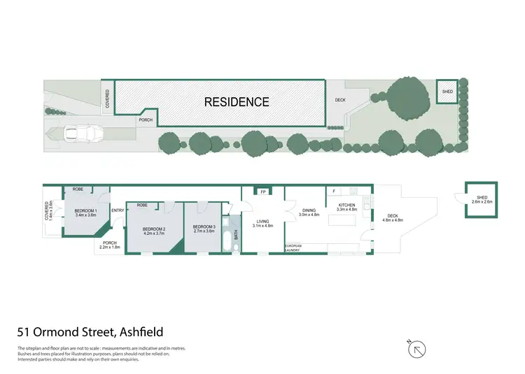Floorplan of Homely semi-detached listing, 51 Ormond Street, Ashfield NSW 2131