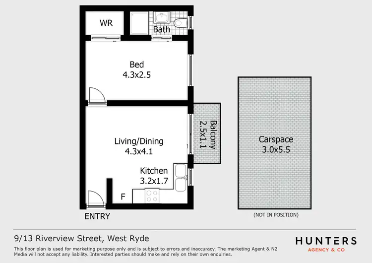 Floorplan of Homely unit listing, 9/13 Riverview Street, West Ryde NSW 2114