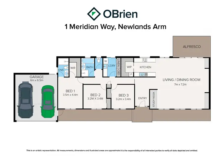 Floorplan of Homely house listing, 1 Meridian Way, Newlands Arm VIC 3875