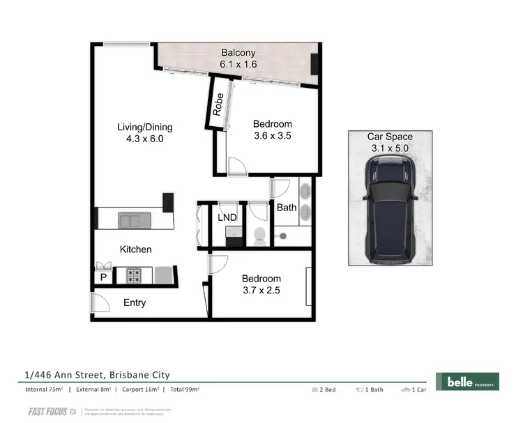 Floorplan of Homely apartment listing, 1/446 Ann Street, Brisbane City QLD 4000