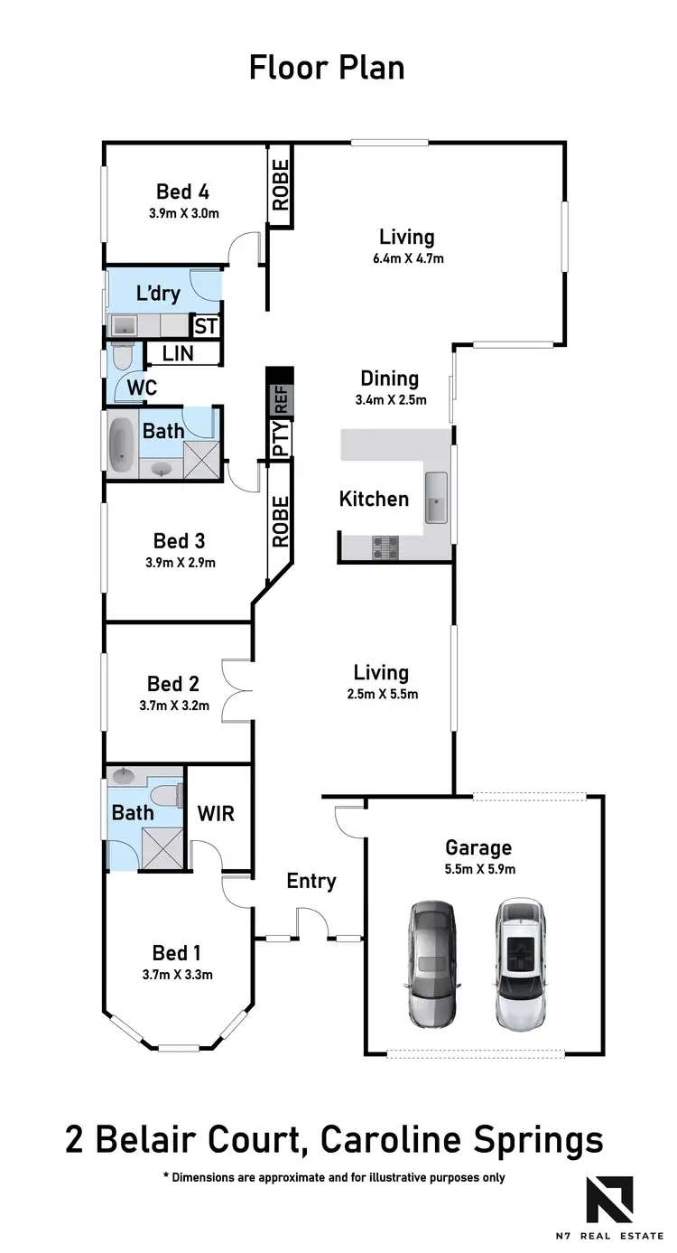Floorplan of Homely house listing, 2 Belair Court, Caroline Springs VIC 3023
