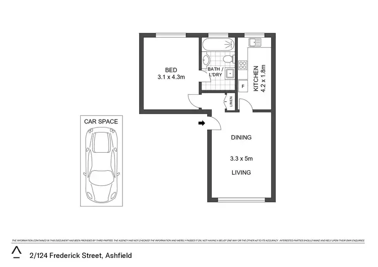 Floorplan of Homely apartment listing, 2/124 Frederick Street, Ashfield NSW 2131