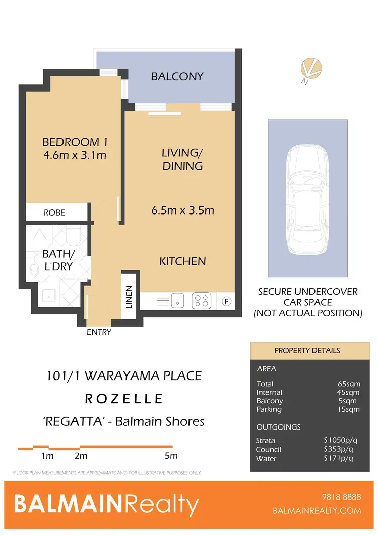 Floorplan of Homely apartment listing, 101/1 Warayama Place, Rozelle NSW 2039