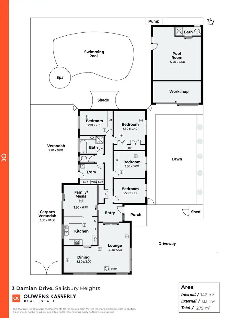 Floorplan of Homely house listing, 3 Damian Drive, Salisbury Heights SA 5109