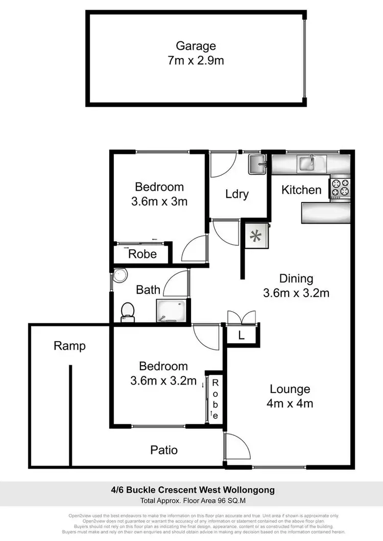 Floorplan of Homely unit listing, 4/6 Buckle Crescent, West Wollongong NSW 2500