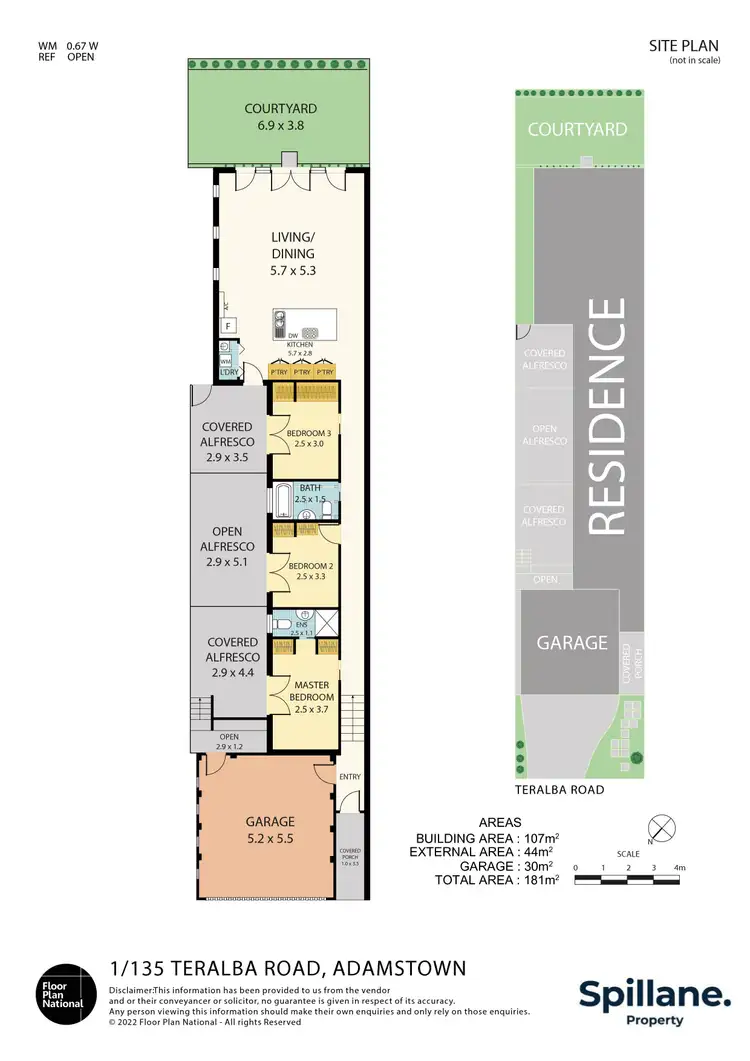 Floorplan of Homely semi-detached listing, 1/135 Teralba Road, Adamstown NSW 2289