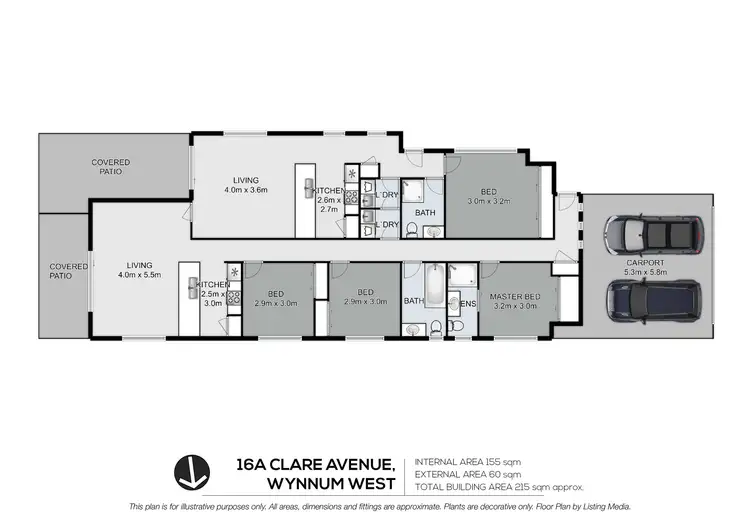Floorplan of Homely semi-detached listing, 16A Clare Avenue, Wynnum West QLD 4178