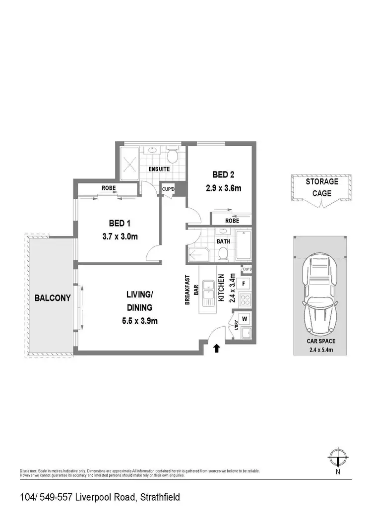 Floorplan of Homely apartment listing, 104/549-557 Liverpool Road, Strathfield NSW 2135