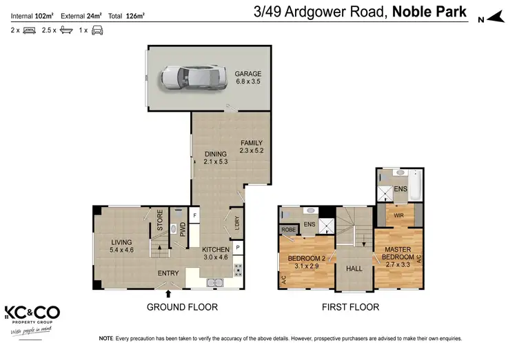 Floorplan of Homely townhouse listing, 3/49 Ardgower Road, Noble Park VIC 3174
