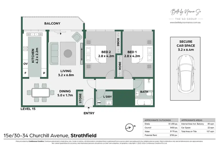 Floorplan of Homely unit listing, 15E/30-34 Churchill Avenue, Strathfield NSW 2135