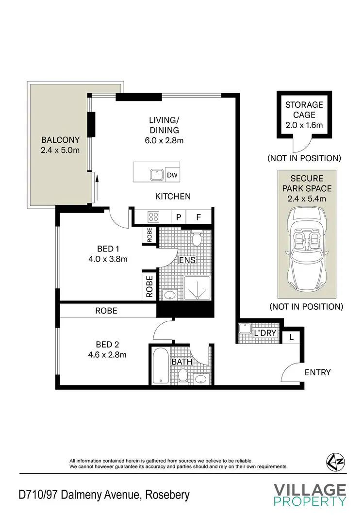 Floorplan of Homely apartment listing, D710/97 Dalmeny Avenue, Rosebery NSW 2018