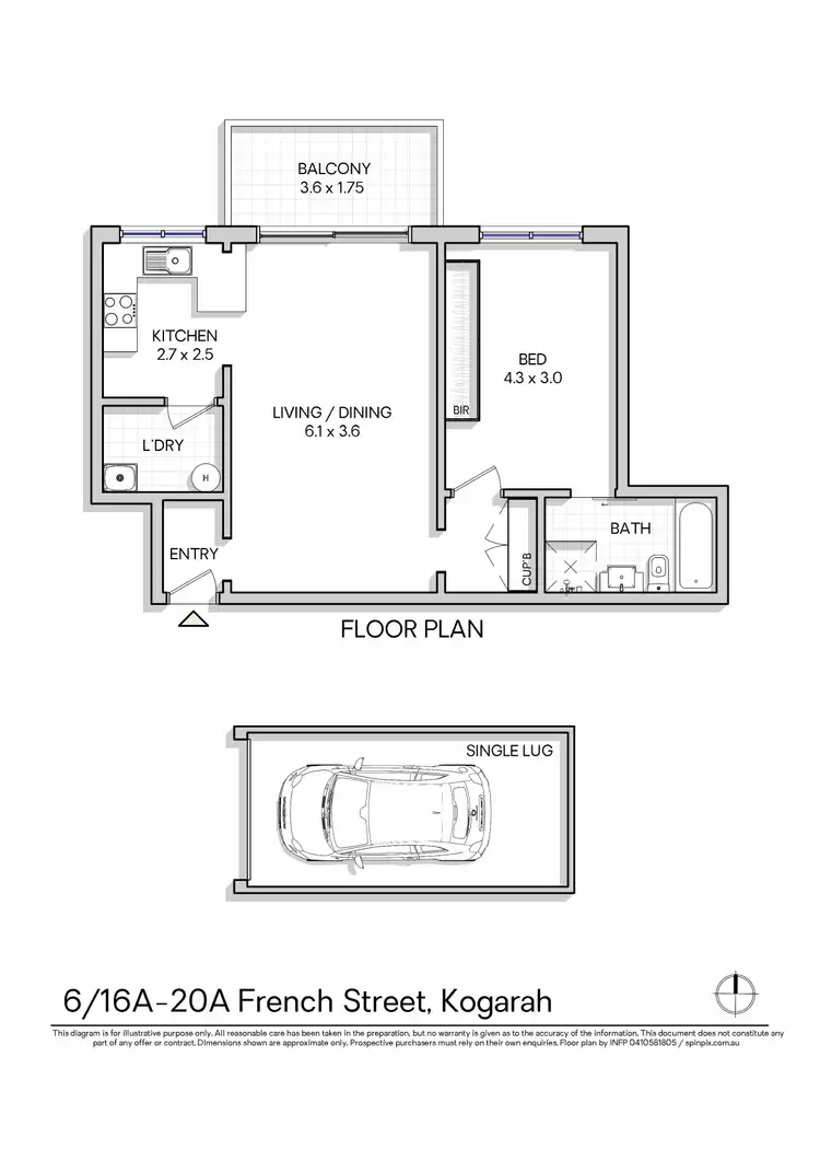 Floorplan of Homely apartment listing, 6/16a French Street, Kogarah NSW 2217