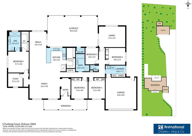 Floorplan of Homely house listing, 5 Furlong Court, Echuca VIC 3564