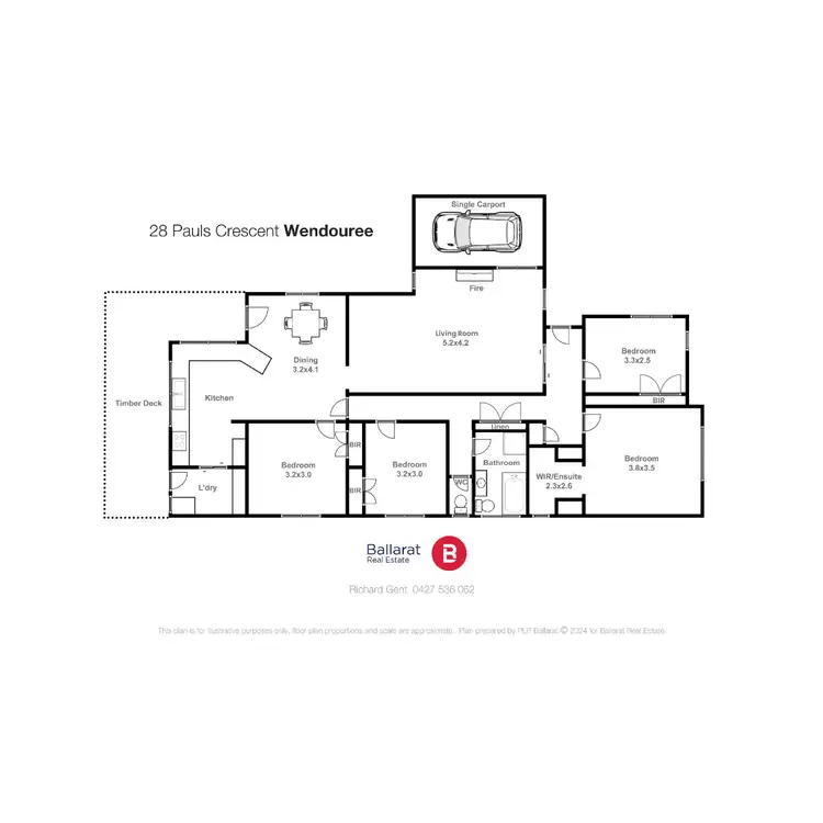 Floorplan of Homely house listing, 28 Pauls Crescent, Wendouree VIC 3355