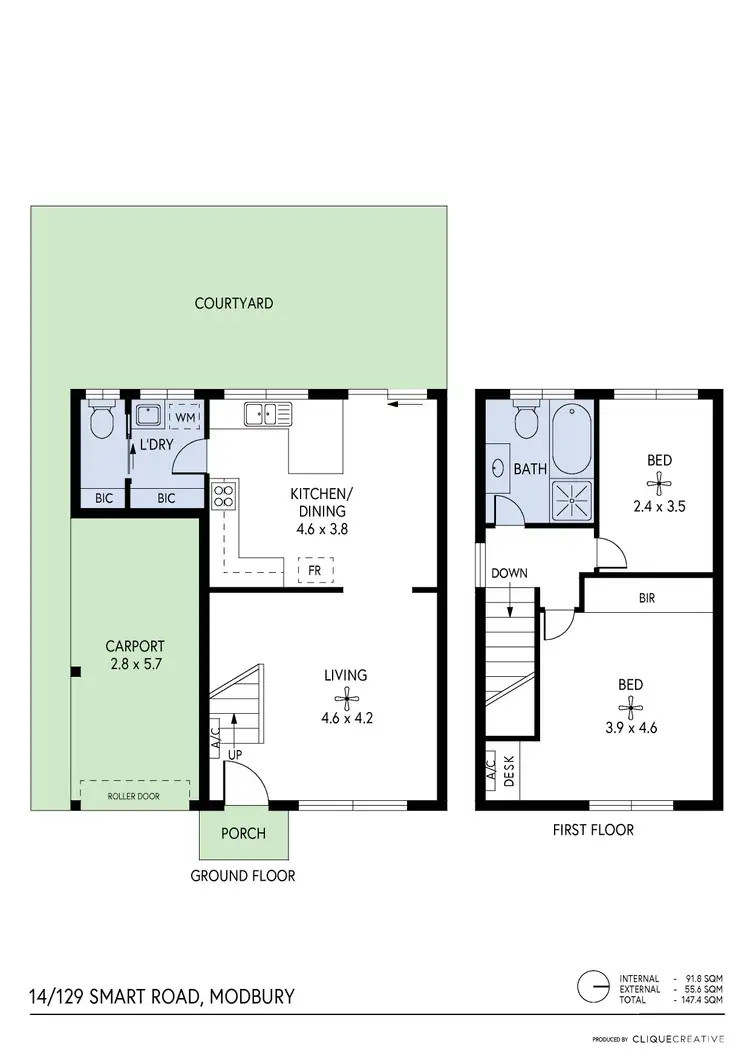 Floorplan of Homely unit listing, 14/129 Smart Road, Modbury SA 5092