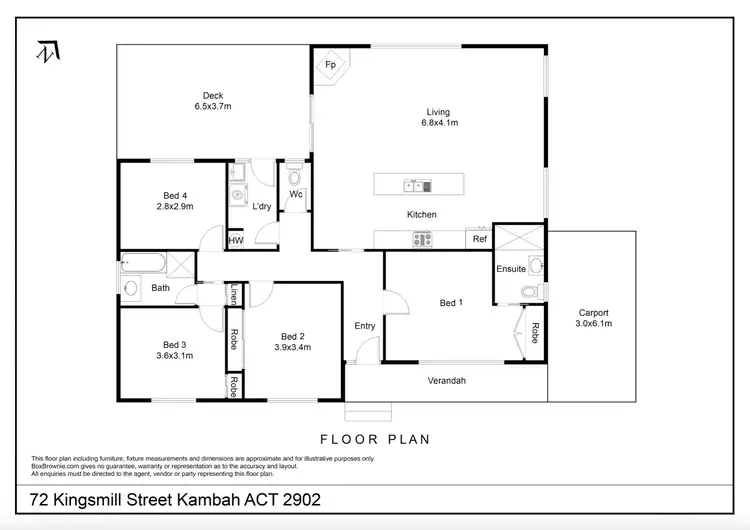 Floorplan of Homely house listing, 72 Kingsmill Street, Kambah ACT 2902