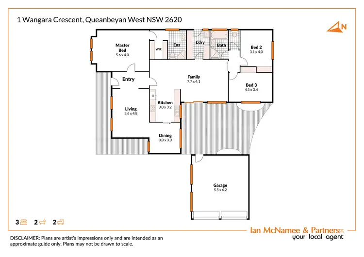 Floorplan of Homely house listing, 1 Wangara Crescent, Queanbeyan West NSW 2620
