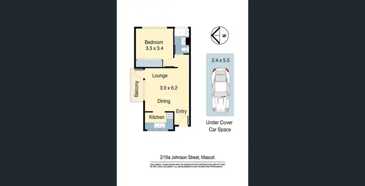 Floorplan of Homely unit listing, 2/19A Johnson Street, Mascot NSW 2020