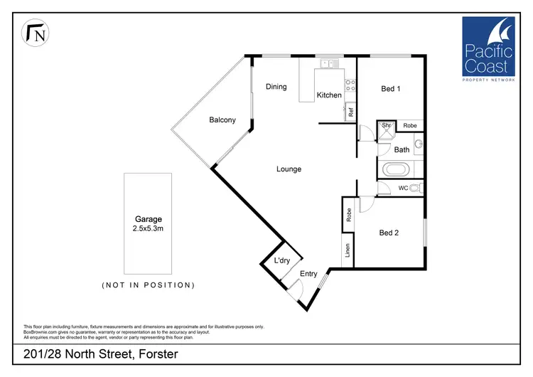 Floorplan of Homely apartment listing, 201/28 North Street, Forster NSW 2428
