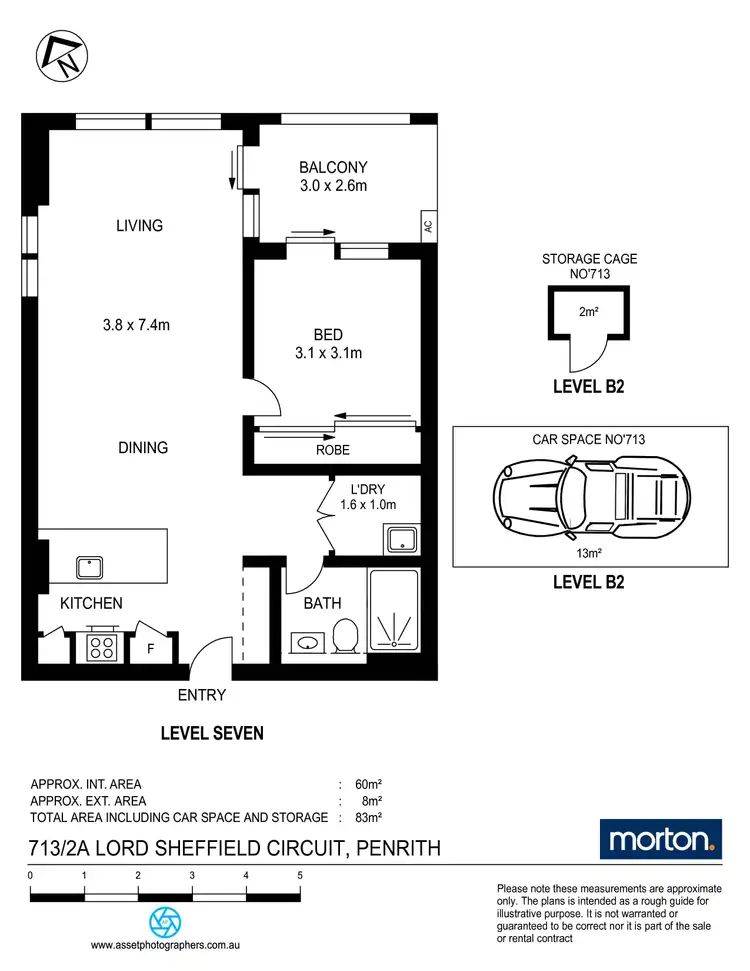 Floorplan of Homely apartment listing, 713/2A Lord Sheffield Circuit, Penrith NSW 2750