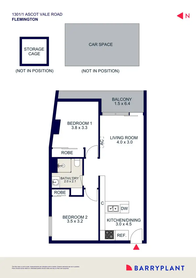 Floorplan of Homely apartment listing, 1301/1 Ascot Vale Road, Flemington VIC 3031