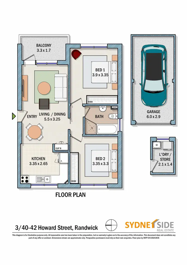 Floorplan of Homely apartment listing, 3/40 Howard Street, Randwick NSW 2031