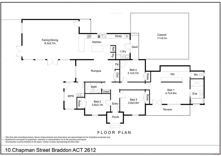 Floorplan of Homely house listing, 10 Chapman Street, Braddon ACT 2612