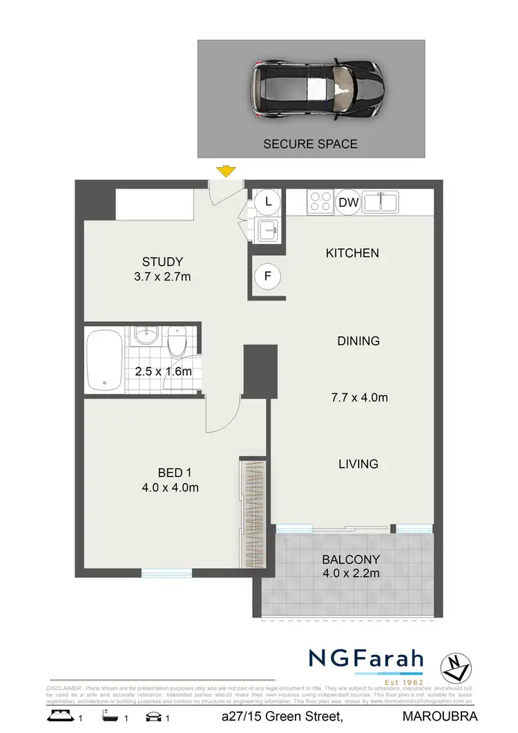 Floorplan of Homely unit listing, A27/15 Green Street, Maroubra NSW 2035